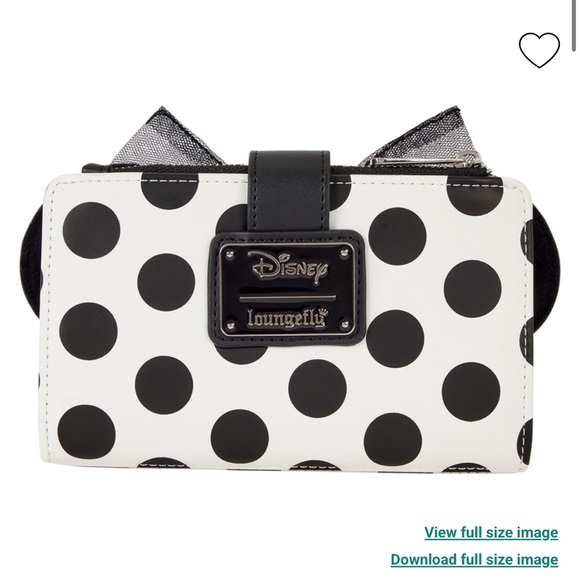 Loungefly Minnie Mouse Exclusive Polka Dot Pearl Mini Backpack & Wallet - Picture 5 of 12